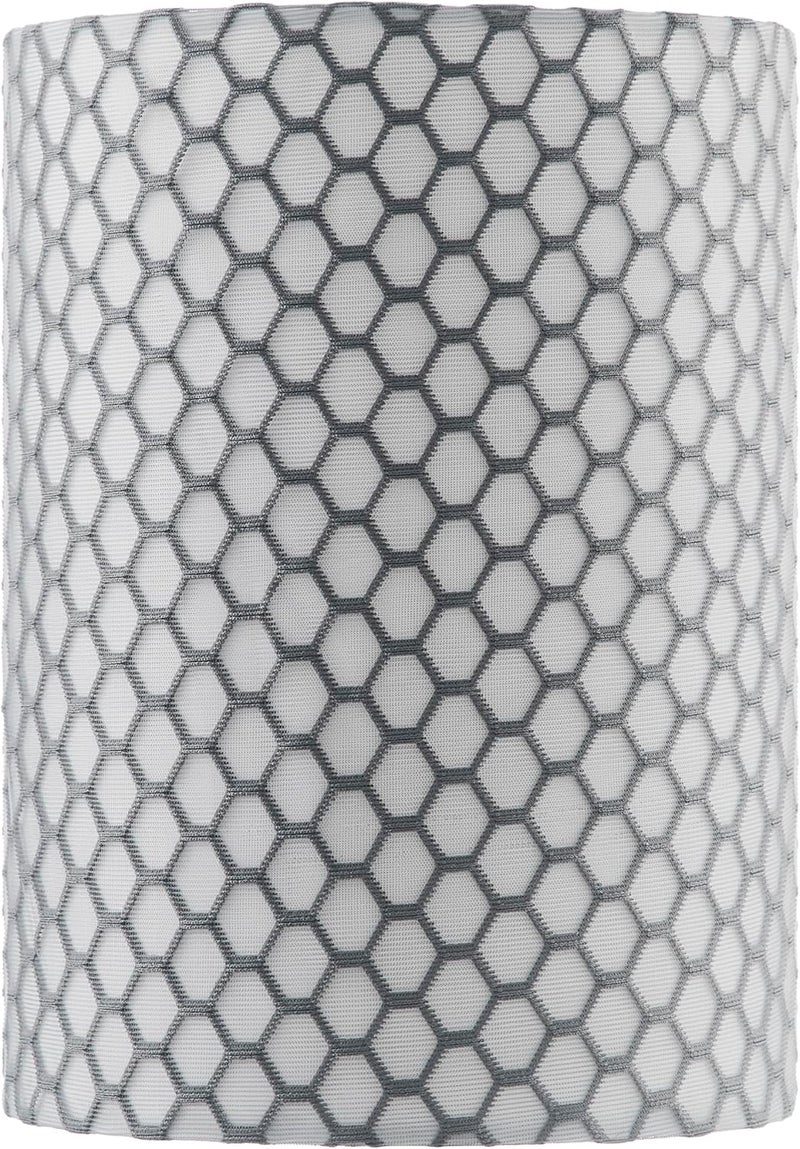 Aspen Creative 31322 Transitional Drum (Cylinder) Shaped Spider Fitter Lamp Shade in Dark Grey with Hexagonal Pattern, 8" wide (8" x 8" x 11") - Image 3